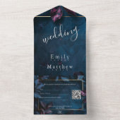 エンチャントミッドナイト庭園の結婚式 オールインワン招待状 (内側)