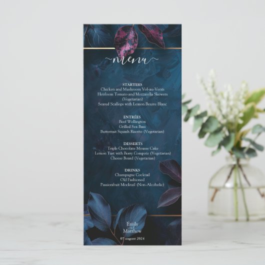 エンチャントミッドナイト庭園の結婚式 メニュー (スタンド正面)