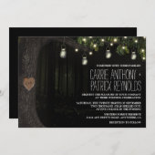 エンチャントメイソンジャーオークツリー結婚式招待状 招待状 (正面/裏面)