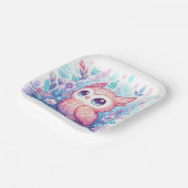 エンチャントモダンフクロウ赤ちゃんシャワー ペーパープレート (傾斜あり)