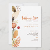 エンチャントモダン秋ウッドランドフォレストベビーシャワー 招待状 (正面)