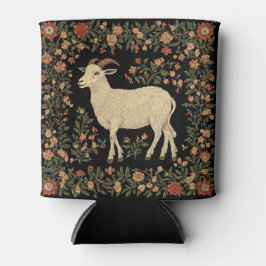 エンチャントヤギ&フローラフォークアートデザイン 缶クーラー