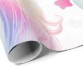 エンチャントユニコーンレインボー魔法ワンドパステル ラッピングペーパー (ロールコーナー)