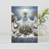 エンチャントユール(キリスト降誕祭)お祝いフラットホリデーカード シーズンカード (スタンド正面)