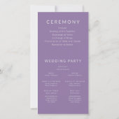 エンチャントラベンダーパープルフローラ結婚式 プログラム (裏面)