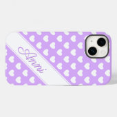 エンチャントラベンダー、名前をカスタムするテンプレート、ハート Case-Mate iPhoneケース (裏面 (横))