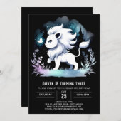 エンチャントリトルライオン誕生日 招待状 (正面/裏面)