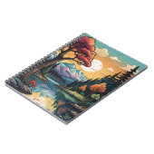 エンチャントレイクサイドセレニティサンセットランドスケープ ノートブック (左側)