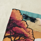 エンチャントレイクサイドセレニティサンセットランドスケープ ビーチタオル (インサイチュ)