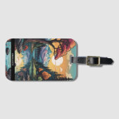 エンチャントレイクサイドセレニティサンセットランドスケープ ラゲッジタグ (正面横)