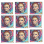 エンチャントレインボーヘアポートレートシール シール (正面)