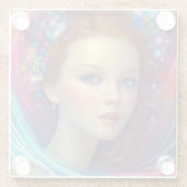 エンチャントレインボーヘアポートレート ガラスコースター (裏面)