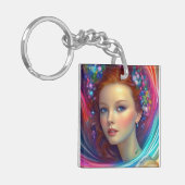 エンチャントレインボーヘアポートレート キーホルダー (正面左)