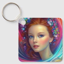 エンチャントレインボーヘアポートレート キーホルダー