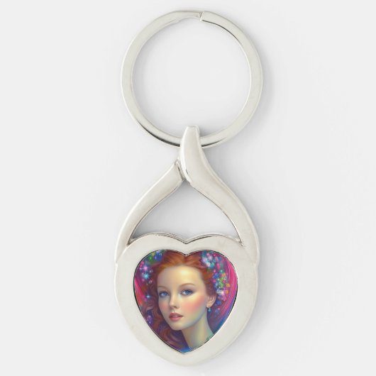 エンチャントレインボーヘアポートレート キーホルダー (正面)