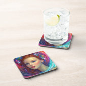 エンチャントレインボーヘアポートレート コースター (右側)