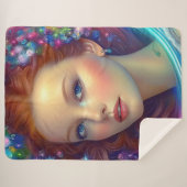 エンチャントレインボーヘアポートレート シェルパブランケット (正面(横))