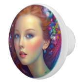 エンチャントレインボーヘアポートレート セラミックノブ (右)