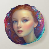 エンチャントレインボーヘアポートレート ラウンドクッション (裏面)