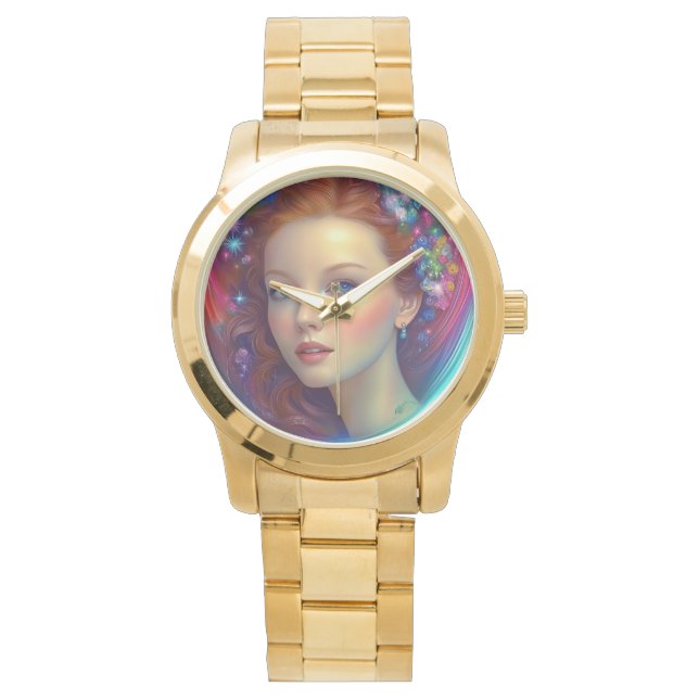 エンチャントレインボーヘアポートレート 腕時計 (正面)