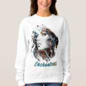 エンチャントレスウォーターカラー女性ポートレート スウェットシャツ (正面)