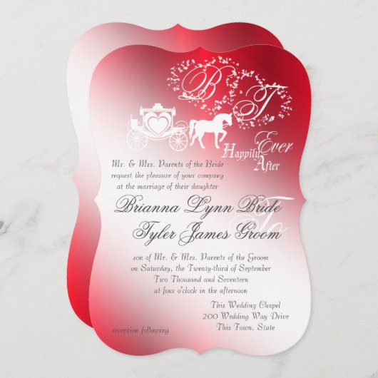 エンチャントレッドフェアリーテラス結婚式招待状 招待状 (正面/裏面)