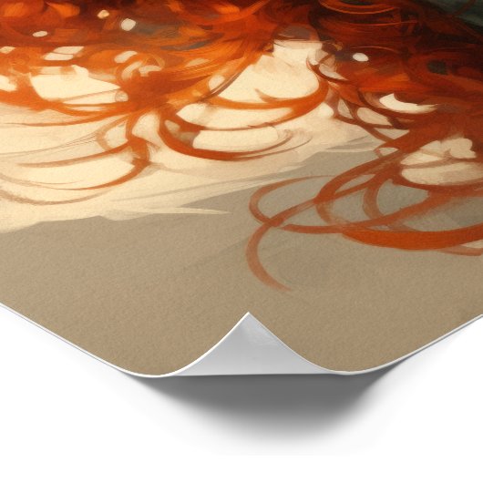 エンチャントレッドヘッド:ヴィンテージ美しいとアールヌーボー ポスター (角)