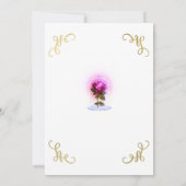 エンチャントレッドローズフローラ金ゴールドスウィート16パーティー 招待状 (裏面)