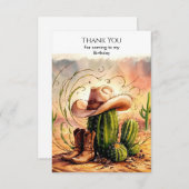 エンチャントロデオカウボーイ誕生日 サンキューカード (正面/裏面)