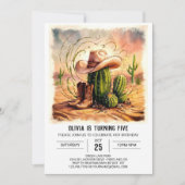 エンチャントロデオカウボーイ誕生日 招待状 (正面)