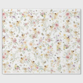 エンチャントワイルドフラワーフェアリーガーデンガール誕生日 ラッピングペーパー (フラット)
