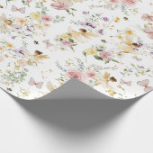 エンチャントワイルドフラワーフェアリーガーデンガール誕生日 ラッピングペーパー (角)