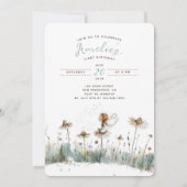 エンチャントワイルドフラワーメドーファースト誕生日 招待状 (裏面)