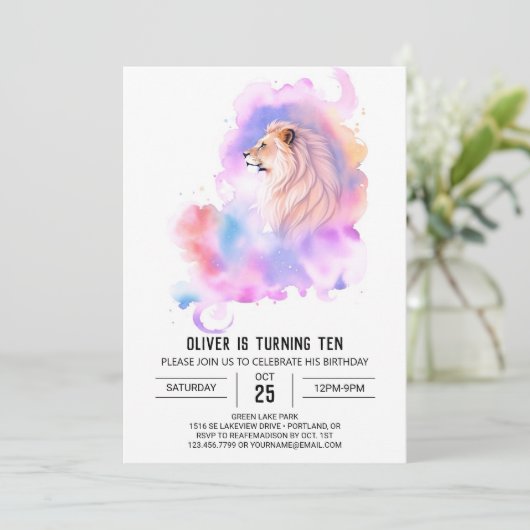 エンチャントワイルドライオン誕生日 招待状 (スタンド正面)