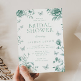 エンチャントヴィンテージセージグリーンブライダルシャワー 招待状