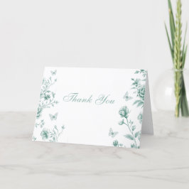 エンチャントヴィンテージセージ結婚グリーン サンキューカード