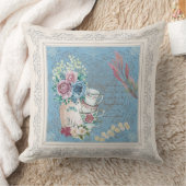 エンチャントヴィンテージビーブスコテージティーカップ クッション (ブランケット)