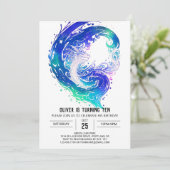 エンチャント中世ドラゴン誕生日 招待状 (スタンド正面)