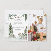 エンチャント冬のウッドランド誕生日ありがとう サンキューカード (正面)