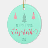 エンチャント初めてのクリスマス-ベビーの記念 セラミックオーナメント (左)