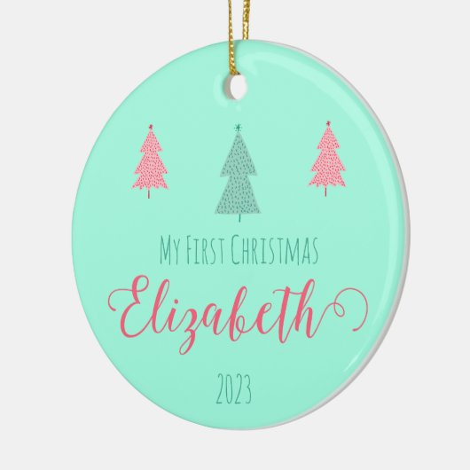 エンチャント初めてのクリスマス-ベビーの記念 セラミックオーナメント (左)