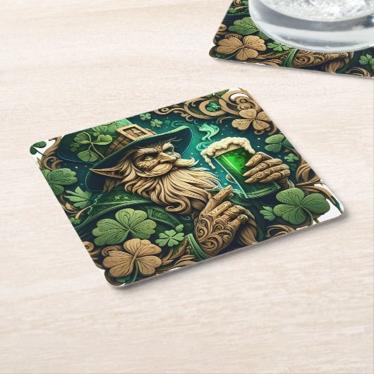 エンチャント夕べのエールAレプレチャウンズトースト スクエアペーパーコースター (アングル)