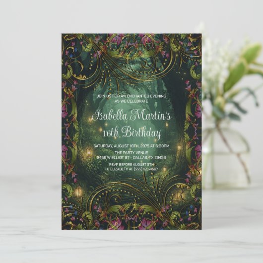 エンチャント夕べ任意大事な行事誕生日 招待状 (スタンド正面)