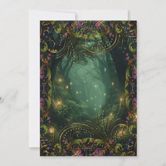 エンチャント夕べ任意大事な行事誕生日 招待状 (裏面)