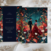 エンチャント夕べ – ブルゴーニュ海軍結婚フローラ 招待状