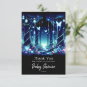 エンチャント威厳のあるお洒落ドフォレストベビーシャワー サンキューカード (スタンド正面)