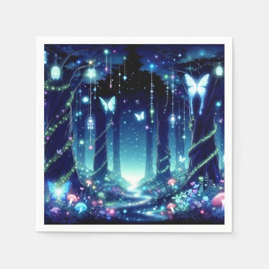 エンチャント威厳のあるお洒落ドフォレストベビーシャワー スタンダードカクテルナプキン (正面)