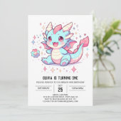 エンチャント威厳のあるドラゴンの誕生日 招待状 (スタンド正面)