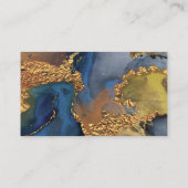 エンチャント抽象芸術ブルー結婚金ゴールドのウェブサイト エンクロージャーカード (裏面)