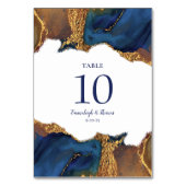 エンチャント抽象芸術ブルー結婚金ゴールド テーブルナンバー (裏面)
